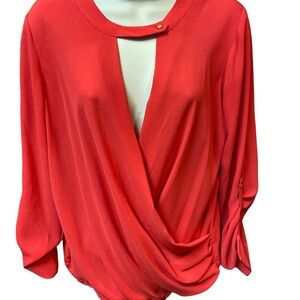 Ro&De Red Long Sleeve Red Blouse Size Small EUC￼